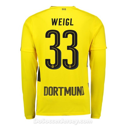 Borussia Dortmund 2017/18 Home Weigl #33 Long Sleeve Soccer Shirt