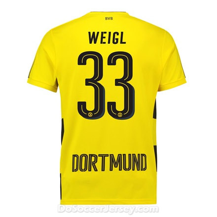 Borussia Dortmund 2017/18 Home Weigl #33 Shirt Soccer Jersey