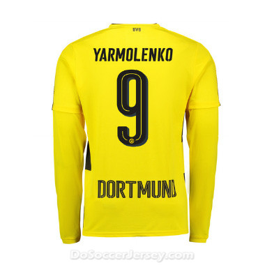Borussia Dortmund 2017/18 Home Yarmolenko #9 Long Sleeve Soccer Shirt
