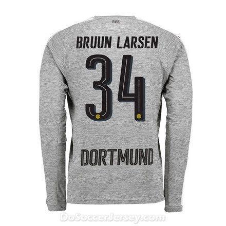 Borussia Dortmund 2017/18 Third Bruun Larsen #34 Long Sleeve Soccer Shirt - Click Image to Close