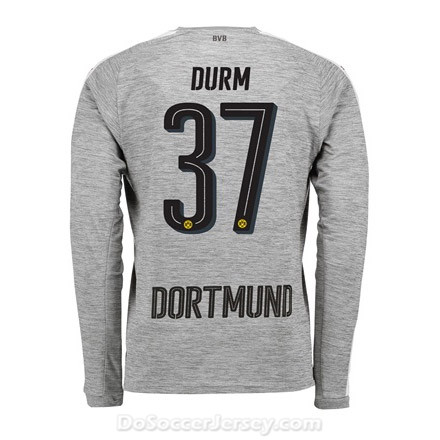 Borussia Dortmund 2017/18 Third Durm #37 Long Sleeve Soccer Shirt - Click Image to Close