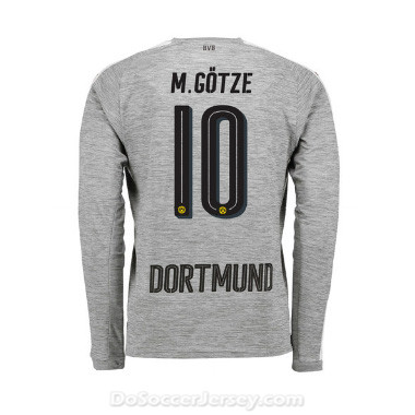 Borussia Dortmund 2017/18 Third Götze #10 Long Sleeve Soccer Shirt - Click Image to Close