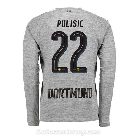 Borussia Dortmund 2017/18 Third Pulisic #22 Long Sleeve Soccer Shirt
