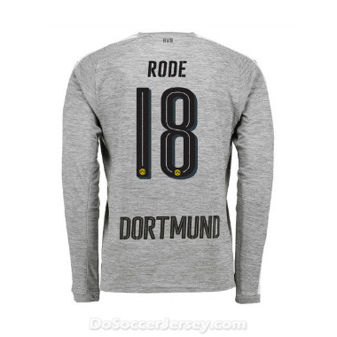 Borussia Dortmund 2017/18 Third Rode #18 Long Sleeve Soccer Shirt