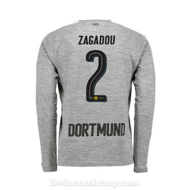 Borussia Dortmund 2017/18 Third Zagadou #2 Long Sleeve Soccer Shirt - Click Image to Close