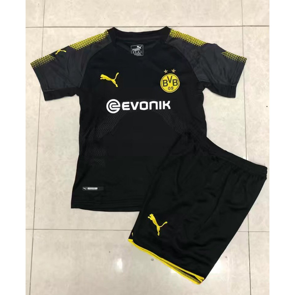 Borussia Dortmund 2017/18 Away Kids Soccer Kit Children Shirt And Shorts