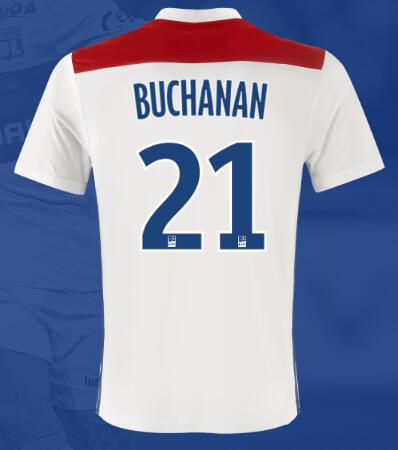 Olympique Lyonnais 2018/19 BUCHANAN 21 Home Shirt Soccer Jersey