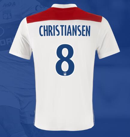 Olympique Lyonnais 2018/19 CHRISTIANSEN 8 Home Shirt Soccer Jersey - Click Image to Close