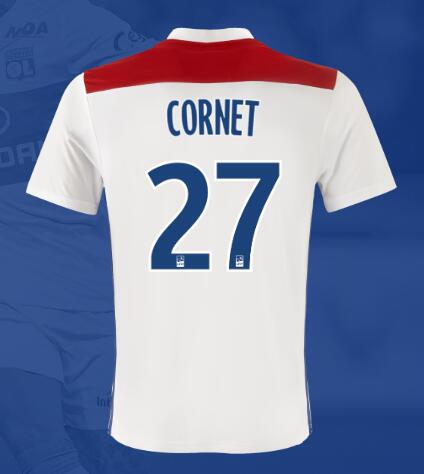 Olympique Lyonnais 2018/19 CORNET 27 Home Shirt Soccer Jersey - Click Image to Close