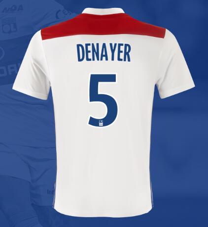 Olympique Lyonnais 2018/19 DENAYER 5 Home Shirt Soccer Jersey - Click Image to Close