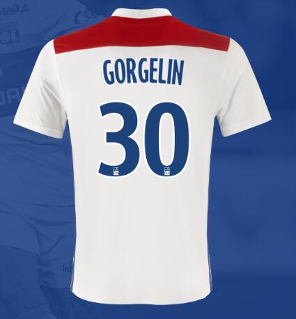 Olympique Lyonnais 2018/19 GORGELIN 30 Home Shirt Soccer Jersey - Click Image to Close