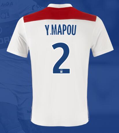 Olympique Lyonnais 2018/19 Y.MAPOU 2 Home Shirt Soccer Jersey - Click Image to Close