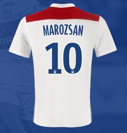 Olympique Lyonnais 2018/19 MAROZSAN 10 Home Shirt Soccer Jersey - Click Image to Close