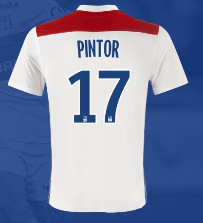 Olympique Lyonnais 2018/19 PINTOR 17 Home Shirt Soccer Jersey - Click Image to Close