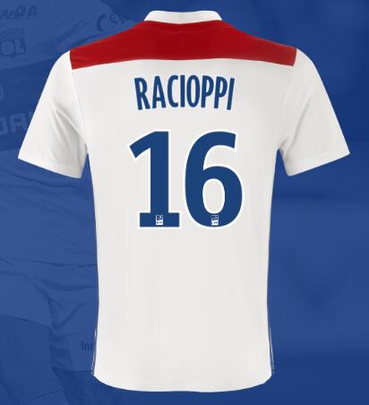 Olympique Lyonnais 2018/19 RACIOPPI 16 Home Shirt Soccer Jersey - Click Image to Close