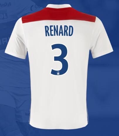 Olympique Lyonnais 2018/19 RENARD 3 Home Shirt Soccer Jersey - Click Image to Close