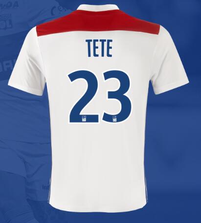 Olympique Lyonnais 2018/19 TETE 23 Home Shirt Soccer Jersey - Click Image to Close