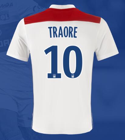 Olympique Lyonnais 2018/19 TRAORE 10 Home Shirt Soccer Jersey - Click Image to Close
