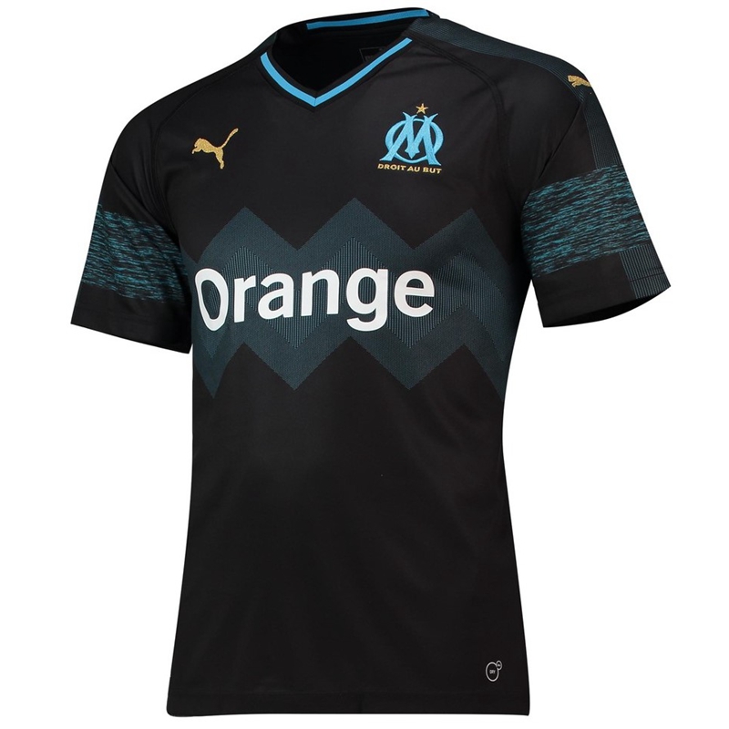 Olympique de Marseille 2018/19 Away Black Shirt Soccer Jersey