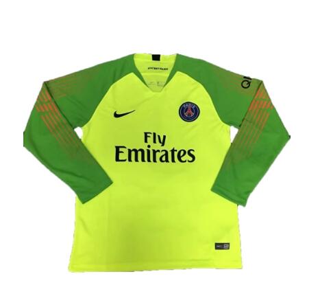 PSG 2018/19 Green Goalkeeper Long Sleeve Shirt Soccer Jersey - Click Image to Close
