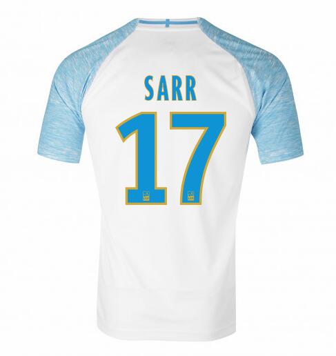 Olympique de Marseille 2018/19 SARR 17 Home Shirt Soccer Jersey - Click Image to Close