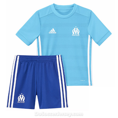 Olympique de Marseille 2017/18 Away Kids Kit Children Shirt And Shorts - Click Image to Close