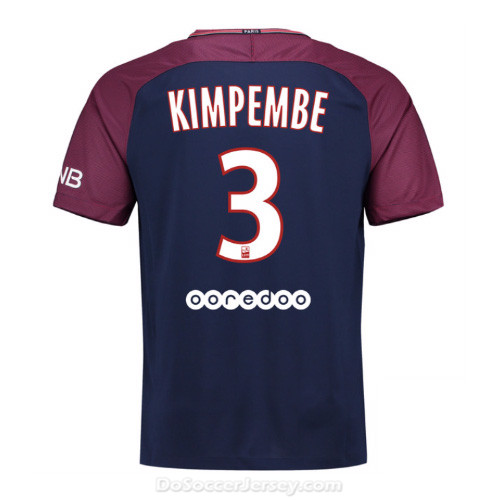 PSG 2017/18 Home Kimpembe #3 Shirt Soccer Jersey
