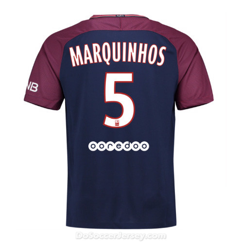 PSG 2017/18 Home Marquinhos #5 Shirt Soccer Jersey