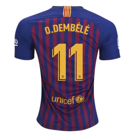 FC Barcelona 2018/19 Home Ousmane Dembele Shirt Soccer Jersey - Click Image to Close