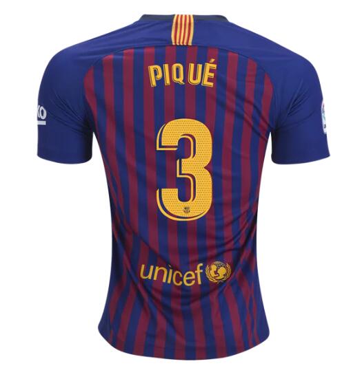 FC Barcelona 2018/19 Home Pique Shirt Soccer Jersey - Click Image to Close