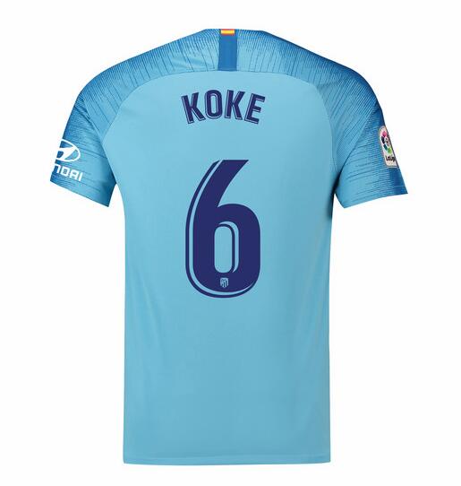 Atletico Madrid 2018/19 Koke 6 Away Shirt Soccer Jersey - Click Image to Close