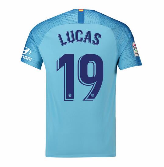 Atletico Madrid 2018/19 Lucas 19 Away Shirt Soccer Jersey - Click Image to Close