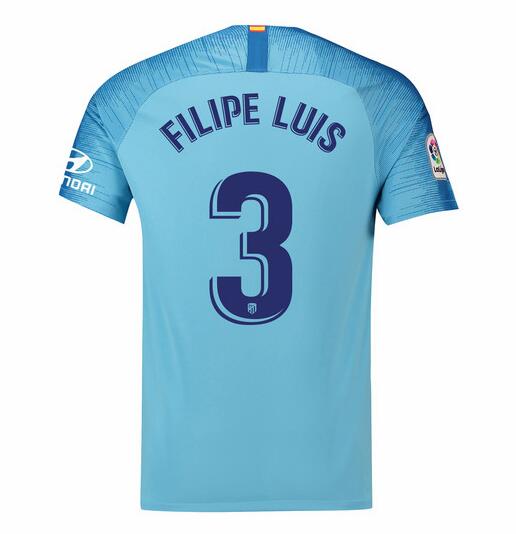 Atletico Madrid 2018/19 Filipe Luis 3 Away Shirt Soccer Jersey - Click Image to Close
