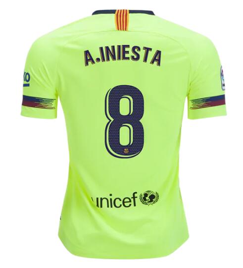 Barcelona 2018/19 Away Andres Iniesta 8 Shirt Soccer Jersey - Click Image to Close