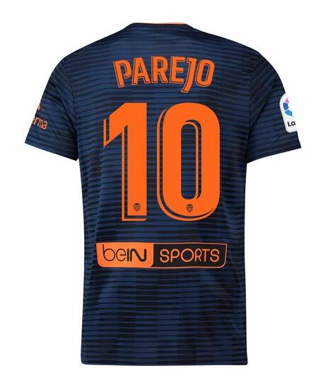 Valencia 2018/19 PAREJO 10 Away Shirt Soccer Jersey - Click Image to Close