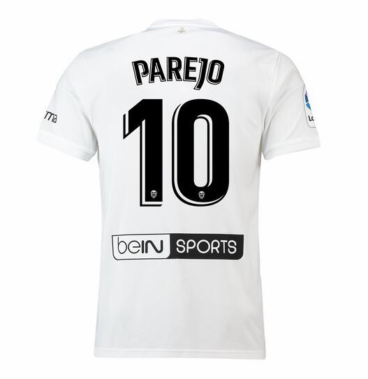 Valencia 2018/19 PAREJO 10 Home Shirt Soccer Jersey - Click Image to Close