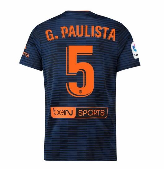 Valencia 2018/19 G. PAULISTA 5 Away Shirt Soccer Jersey - Click Image to Close