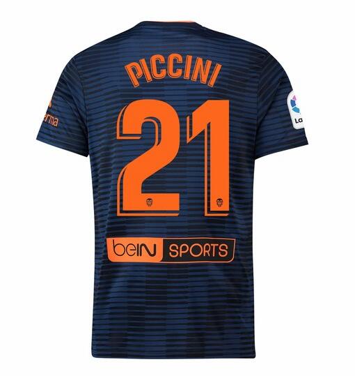 Valencia 2018/19 PICCINI 21 Away Shirt Soccer Jersey - Click Image to Close