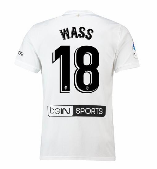Valencia 2018/19 WASS 18 Home Shirt Soccer Jersey - Click Image to Close