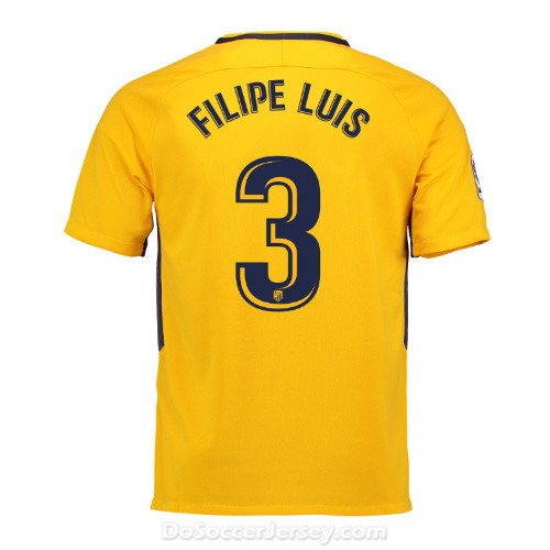 Atlético de Madrid 2017/18 Away Filipe Luis #3 Shirt Soccer Jersey