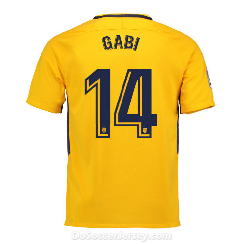 Atlético de Madrid 2017/18 Away Gabi #14 Shirt Soccer Jersey - Click Image to Close