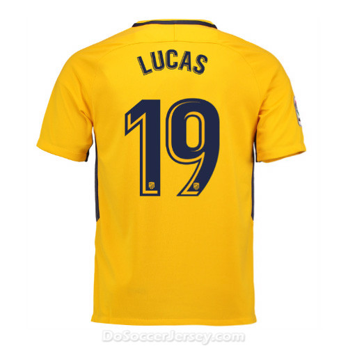 Atlético de Madrid 2017/18 Away Lucas #19 Shirt Soccer Jersey - Click Image to Close