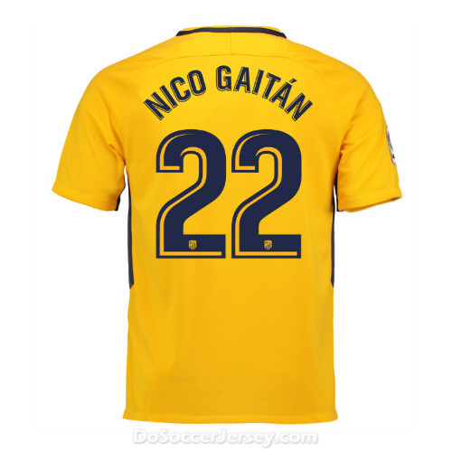 Atlético de Madrid 2017/18 Away Nico Gaitán #22 Shirt Soccer Jersey - Click Image to Close