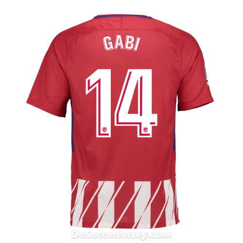 Atlético de Madrid 2017/18 Home Gabi #14 Shirt Soccer Jersey - Click Image to Close