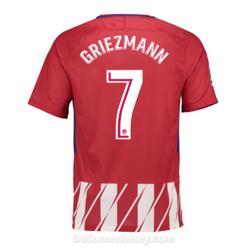 Atlético de Madrid 2017/18 Home Griezmann #7 Shirt Soccer Jersey - Click Image to Close