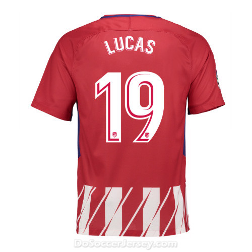 Atlético de Madrid 2017/18 Home Lucas #19 Shirt Soccer Jersey - Click Image to Close