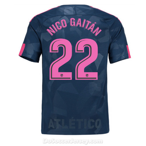 Atlético de Madrid 2017/18 Third Nico Gaitán #22 Shirt Soccer Jersey - Click Image to Close