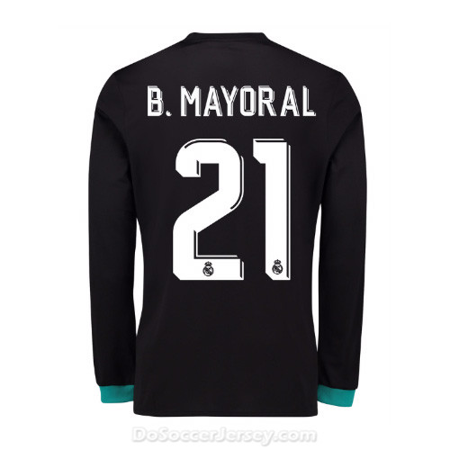 Real Madrid 2017/18 Away B. Mayoral #21 Long Sleeved Shirt Soccer Jersey - Click Image to Close