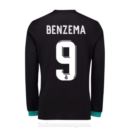 Real Madrid 2017/18 Away Benzemá #9 Long Sleeved Shirt Soccer Jersey