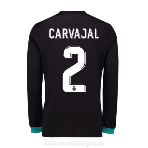 Real Madrid 2017/18 Away Carvajal #2 Long Sleeved Shirt Soccer Jersey